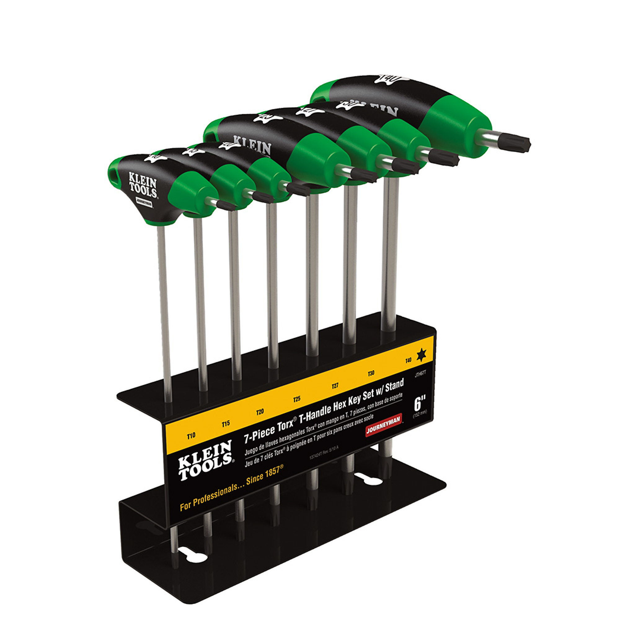 Klein Tools, Hex Key Set, TORX T-Handle, 6in. with Stand, 7-, Pieces (qty.) 7 Model# JTH67T